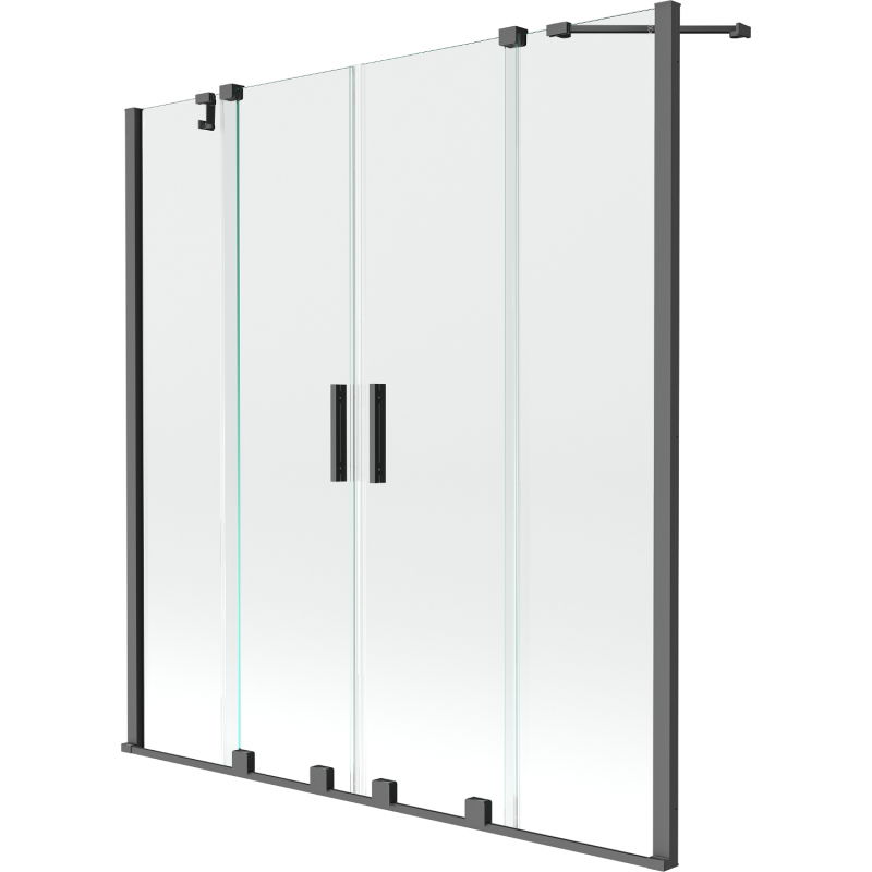 Mexen Velar Duo vaňová zástena 2-krídlová posuvná 140 x 150 cm, transparentná, gun metal - 896-140-000-02-95