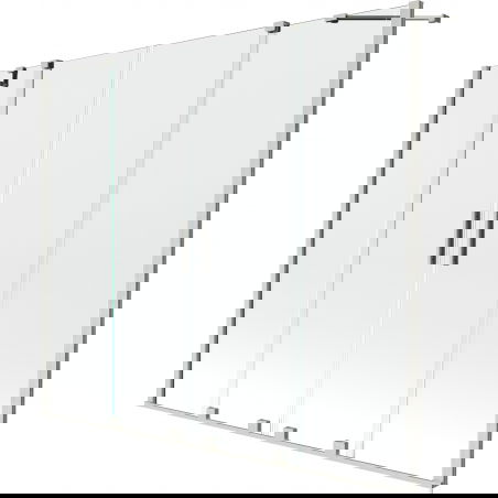 Mexen Velar Duo vaňová zástenka 2-krídlová posuvná 170 x 150 cm, transparentná, brúsený nikel - 896-170-000-02-97