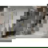Mexen Lima sprchová kabína, skladacie dvere 80 x 70 cm, transparentnéné, zlatá + závesný bidet Flat - 856-080-070-50-00-4010
