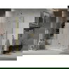 Mexen Lima sprchová kabína, skladacie dvere 80 x 100 cm, transparentnéné, zlatá + závesný bidet Flat - 856-080-100-50-00-4010