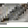 Mexen Lima sprchová kabína, skladacie dvere 100 x 70 cm, transparentnéné, zlatá + závesný bidet Flat - 856-100-070-50-00-4010