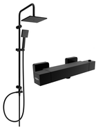 Mexen Cube Tord nástenný sprchový set s dažďovou sprchou a termostatickou batériou, čierny - 77200200-70