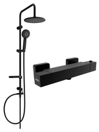 Mexen Carl nadomový sprchový set s dažďovou sprchou a termostatickou sprchovou batériou Cube, čierny - 77200240-70