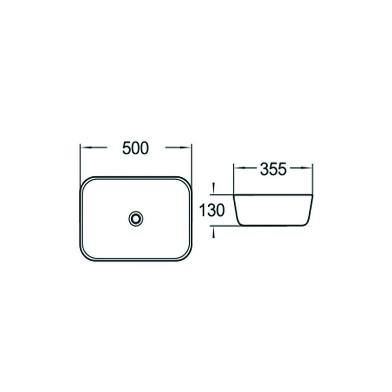 Mexen Luna umývadlo na dosku 50 x 35 cm, biele - 21635000