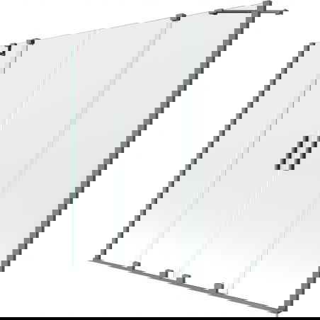 Mexen Velar Duo vaňová clona 2-krídlová posuvná 190 x 150 cm, transparentná, gun metal - 896-190-000-02-95