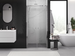 Mexen Exo dvojité sprchové dvere výklopné 90 cm, transparentné, chróm - 814-090-000-01-00