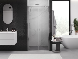 Mexen Exo-B Duo dvojité sprchové dvere 100 cm, transparentné, chróm - 814-100-000-01-00