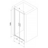 Mexen Exo-B Duo dvojité sprchové dvere 90 cm, priehľadné, chróm - 814-090-000-01-00