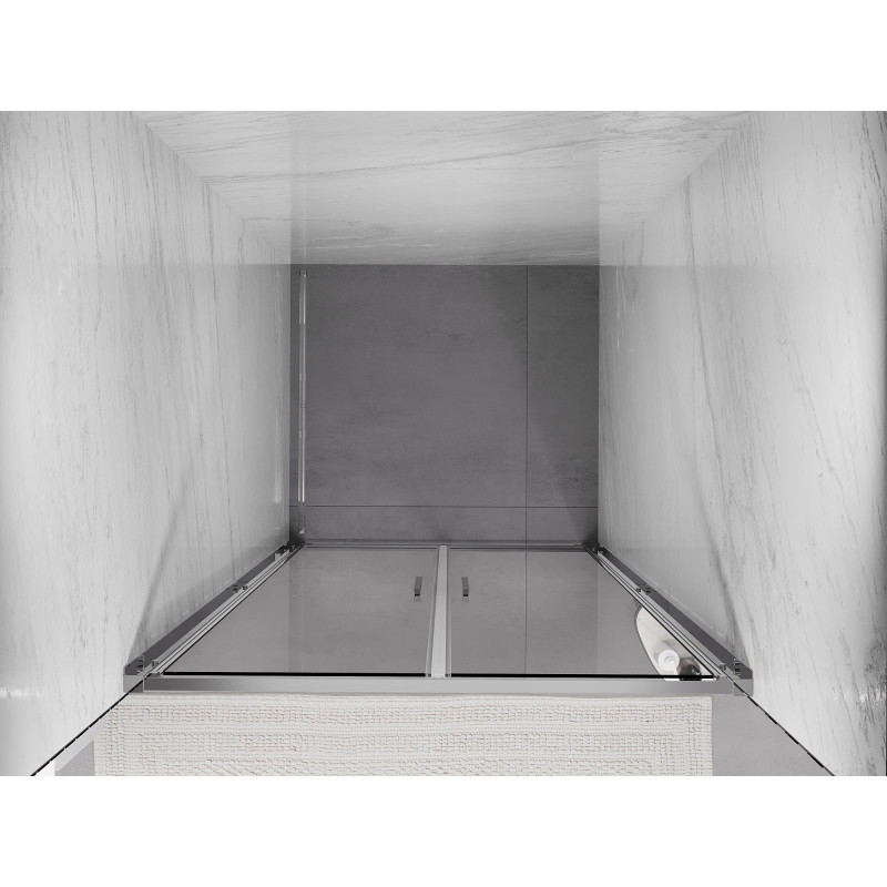 Mexen Exo-B Duo dvojité sprchové dvere 100 cm, transparentné, chróm - 814-100-000-01-00