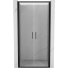 Mexen Exo-B Duo dvojité sprchové dvere, 90 cm, priehľadné, čierne - 814-090-000-70-00