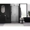 Mexen Exo-B Duo dvojité sprchové dvere, 90 cm, priehľadné, čierne - 814-090-000-70-00