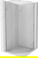 Mexen Exo päťuholníková sprchová kabína otváracia 80 x 80 cm, transparentná, chróm - 812-080-080-01-00