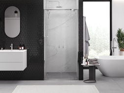 Mexen Exo-BR Duo dvojité sprchové dvere otváravé 100 cm, transparentné, chróm - 8182-100-000-01-00