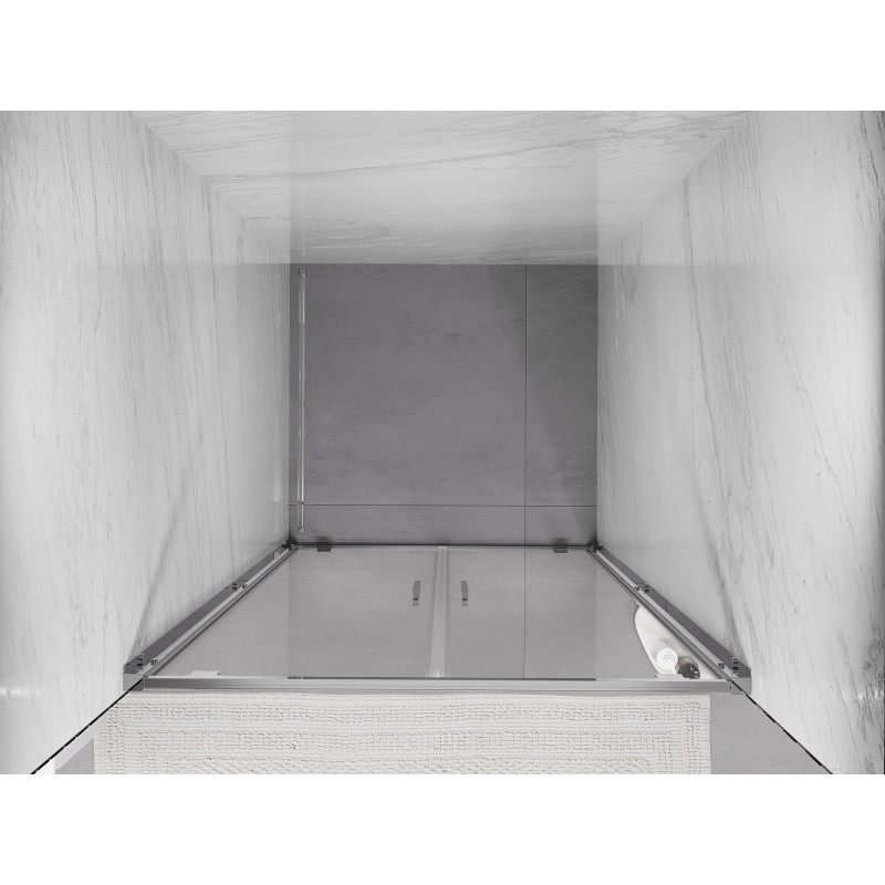 Mexen Exo-BR Duo dvojité sprchové dvere kyvné 90 cm, priehľadné, chróm - 8182-090-000-01-00