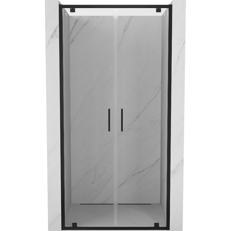 Mexen Exo dvojité sprchové dvere 70 cm, transparentné, čierne - 8182-070-000-70-00