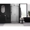 Mexen Exo-BR Duo dvojité sprchové dvere 80 cm, priehľadné, čierne - 8182-080-000-70-00