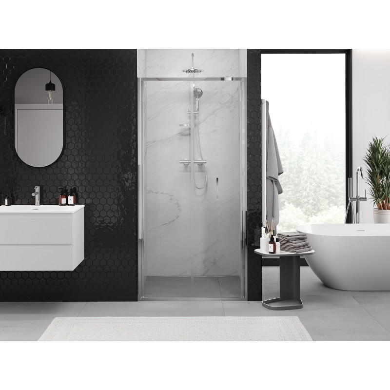 Mexen Exo-F skladacie sprchové dvere 60 cm, priehľadné, chróm - 816-060-000-01-00