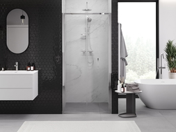 Mexen Exo skladacie sprchové dvere 65 cm, priehľadné, chróm - 816-065-000-01-00