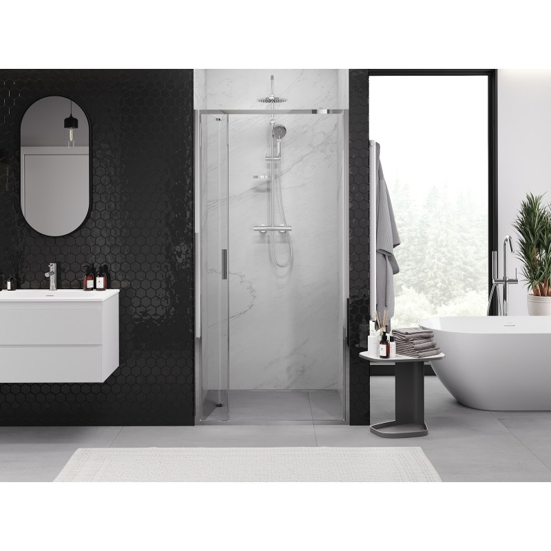 Mexen Exo-F skladacie sprchové dvere 70 cm, priehľadné, chróm - 816-070-000-01-00