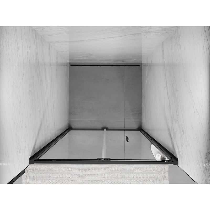 Mexen Exo-F skladacie sprchové dvere 70 cm, transparentné, čierne - 816-070-000-70-00