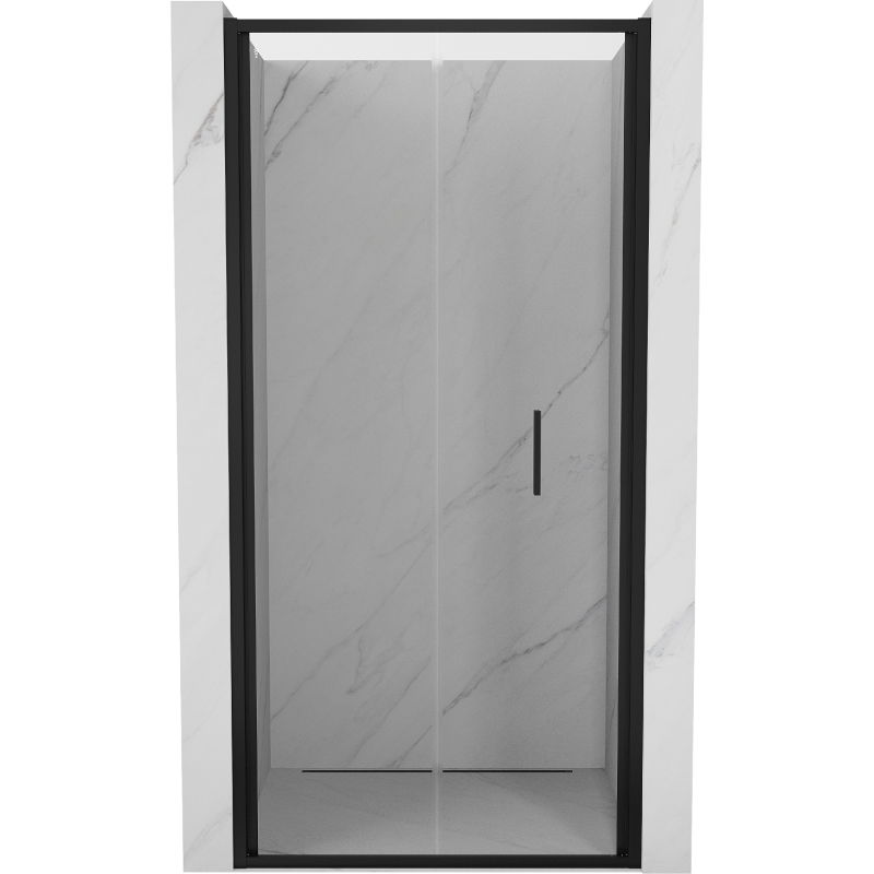 Mexen Exo skladacie sprchové dvere 100 cm, transparentné, čierne - 816-100-000-70-00