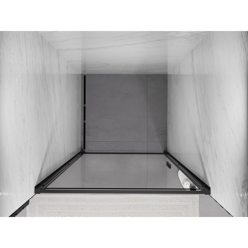 Mexen Exo-B sprchové dvere otočné 60 cm, transparentné, čierne - 817-060-000-70-00