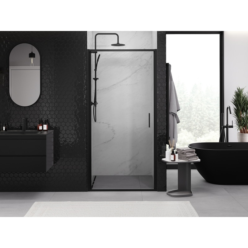 Mexen Exo-B sprchové dvere otváravé 85 cm, transparentné, čierne - 817-085-000-70-00