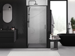 Mexen Exo sprchové dvere výklopné 95 cm, priehľadné, čierne - 817-095-000-70-00