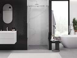 Mexen Exo sprchové dvere otváracie 125 cm, transparentné, chróm - 819-125-000-01-00