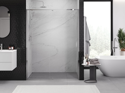 Mexen Exo sprchové dvere výklopné 130 cm, transparentné, chróm - 819-130-000-01-00