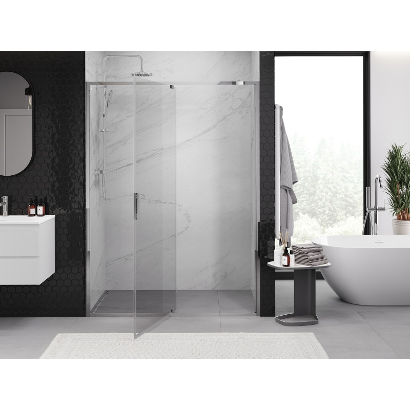 Mexen Exo-R sprchové dvere otočné 145 cm, transparentné, chróm - 819-145-000-01-00