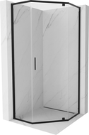 Mexen Exo päťuholníkový sprchový kút s výklopnými dverami 90 x 90 cm, priehľadný, čierny - 812-090-090-70-00