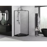 Mexen Exo-R päťuholníková sprchová kabína 100 x 100 cm, priehľadná, čierna - 812-100-100-70-00