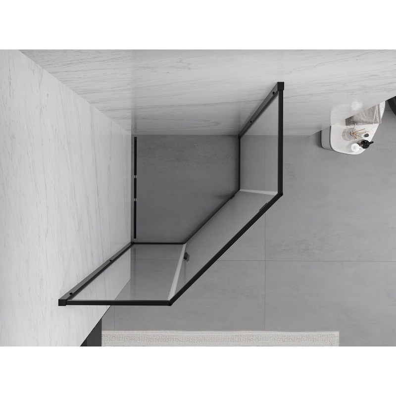 Mexen Exo-R päťuholníková sprchová kabína 100 x 100 cm, priehľadná, čierna - 812-100-100-70-00
