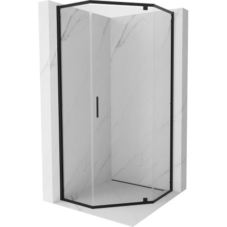Mexen Exo-R päťuholníková sprchová kabína 100 x 100 cm, priehľadná, čierna - 812-100-100-70-00