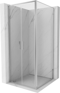 Mexen Exo-B Duo sprchový kút s otváracími dverami 70 x 70 cm, priehľadný, chróm - 814-070-070-01-00
