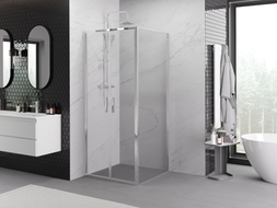 Mexen Exo-B Duo sprchový kút s otváracími dverami 70 x 70 cm, priehľadný, chróm - 814-070-070-01-00