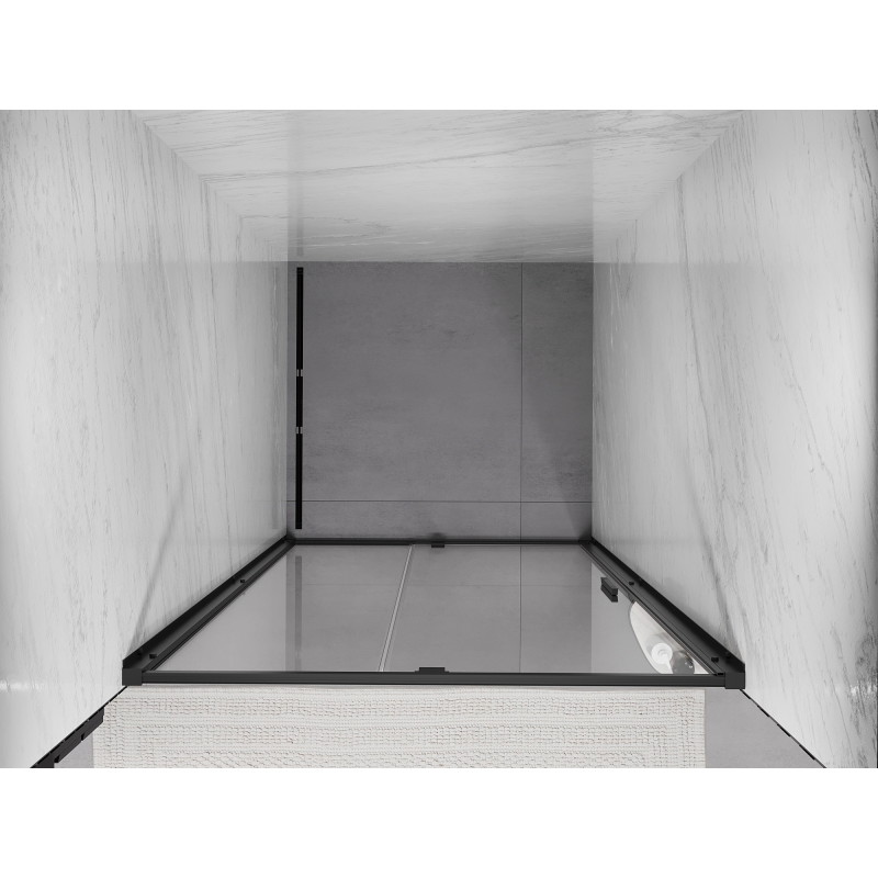 Mexen Exo-R sprchové dvere s krídlom 110 cm, transparentné, čierne - 819-110-000-70-00