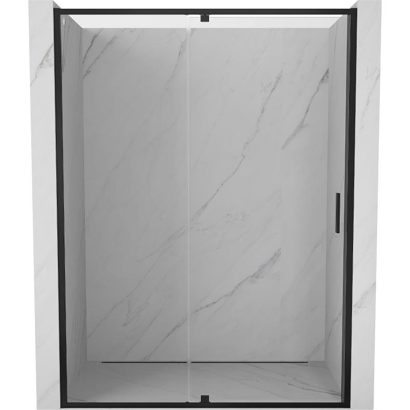 Mexen Exo sprchové dvere otváracie 140 cm, transparentné, čierne - 819-140-000-70-00