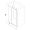 Mexen Exo sprchové dvere otváracie 135 cm, priehľadné, čierne - 819-135-000-70-00