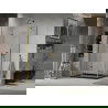 Mexen Lima sprchová kabína skladacia 80 x 100 cm, transparentná, zlatá + sprchová vanička Flat, čierna - 856-080-100-50-00-4070G