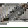 Mexen Lima sprchová kabína skladacia 80 x 100 cm, transparentná, zlatá + sprchová vanička Flat, čierna - 856-080-100-50-00-4070G