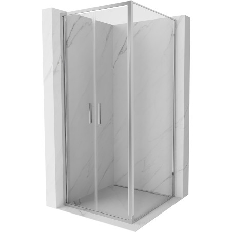 Mexen Exo-B Duo sprchový kút otvárací 100 x 100 cm, transparentný, chróm - 814-100-100-01-00