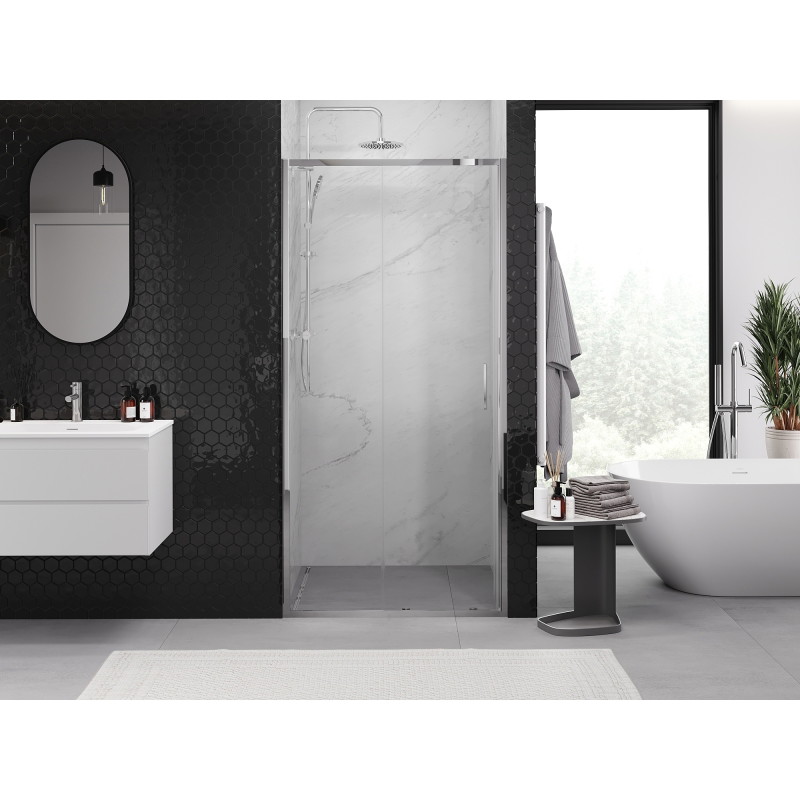 Mexen Exo-S posuvné sprchové dvere 90 cm, transparentné, chróm - 8151-090-000-01-00