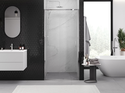 Mexen Exo-S posuvné sprchové dvere 115 cm, transparentné, chróm - 8151-115-000-01-00