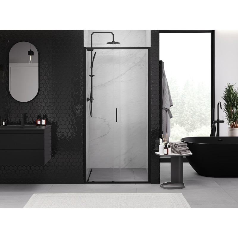 Mexen Exo-S posuvné sprchové dvere 105 cm, transparentné, čierne - 8151-105-000-70-00