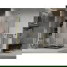 Mexen Lima skladacia sprchová kabína 90 x 90 cm, transparentná, zlatá + sprchová vanička Flat, čierna - 856-090-090-50-00-4070G
