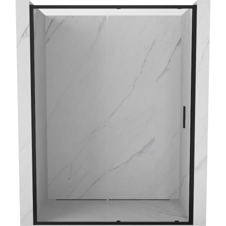 Mexen Exo sprchové dvere posuvné 135 cm, transparentné, čierne - 8151-135-000-70-00