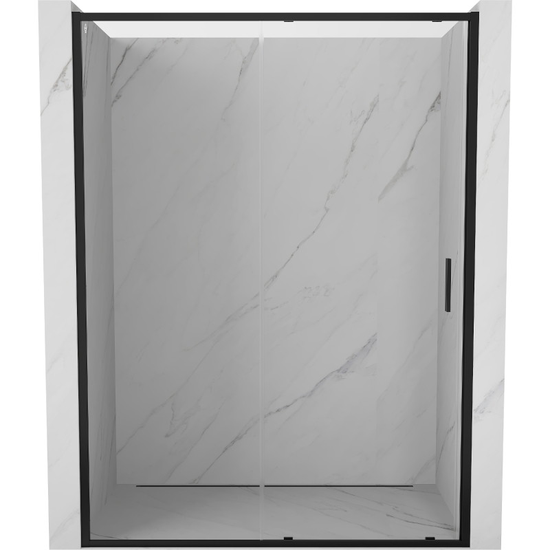 Mexen Exo-S posuvné sprchové dvere 150 cm, priehľadné, čierne - 8151-150-000-70-00