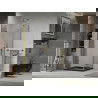 Mexen Lima skladacia sprchová kabína 90 x 90 cm, transparentná, zlatá + sprchová vanička Flat, čierna - 856-090-090-50-00-4070G